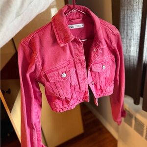 Zara Kids Bright Pink Jean Jacket